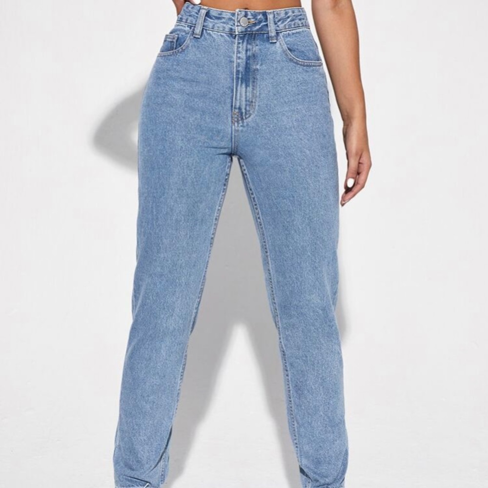 light wash straight leg jeans